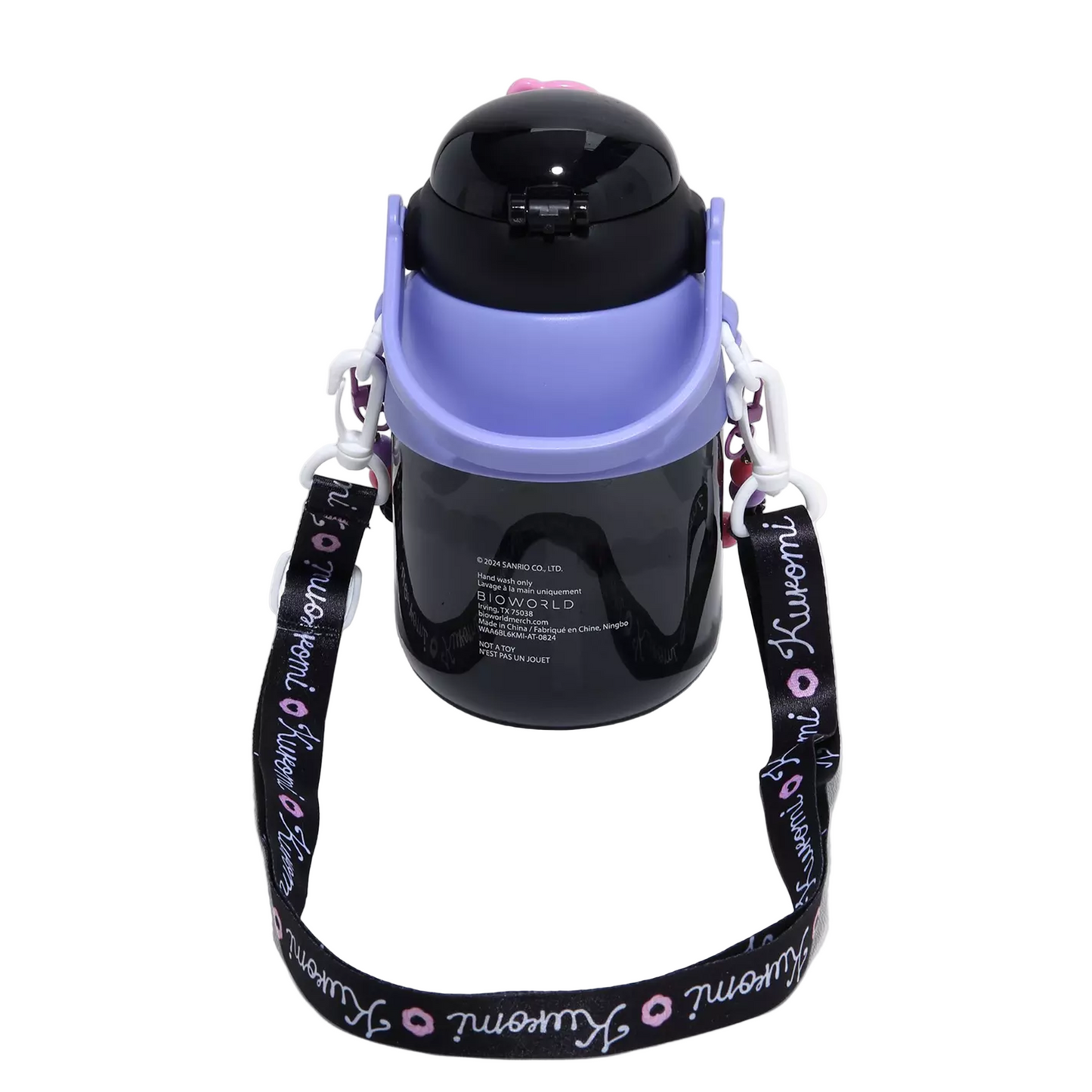 Kuromi Travel Water Bottle With Lanyard