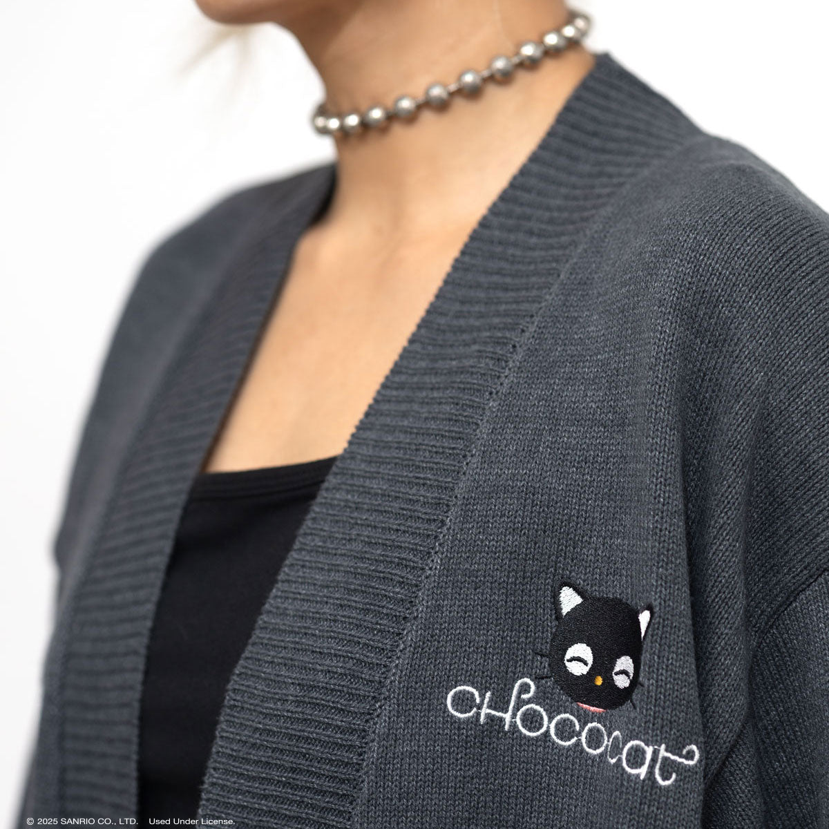 Chococat x JapanLA Flowers Embroidered Knit Cardigan