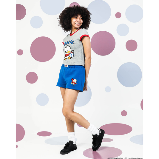 Pekkle x Dumbgood Grey Ringer Baby Tee (SMALL ONLY)