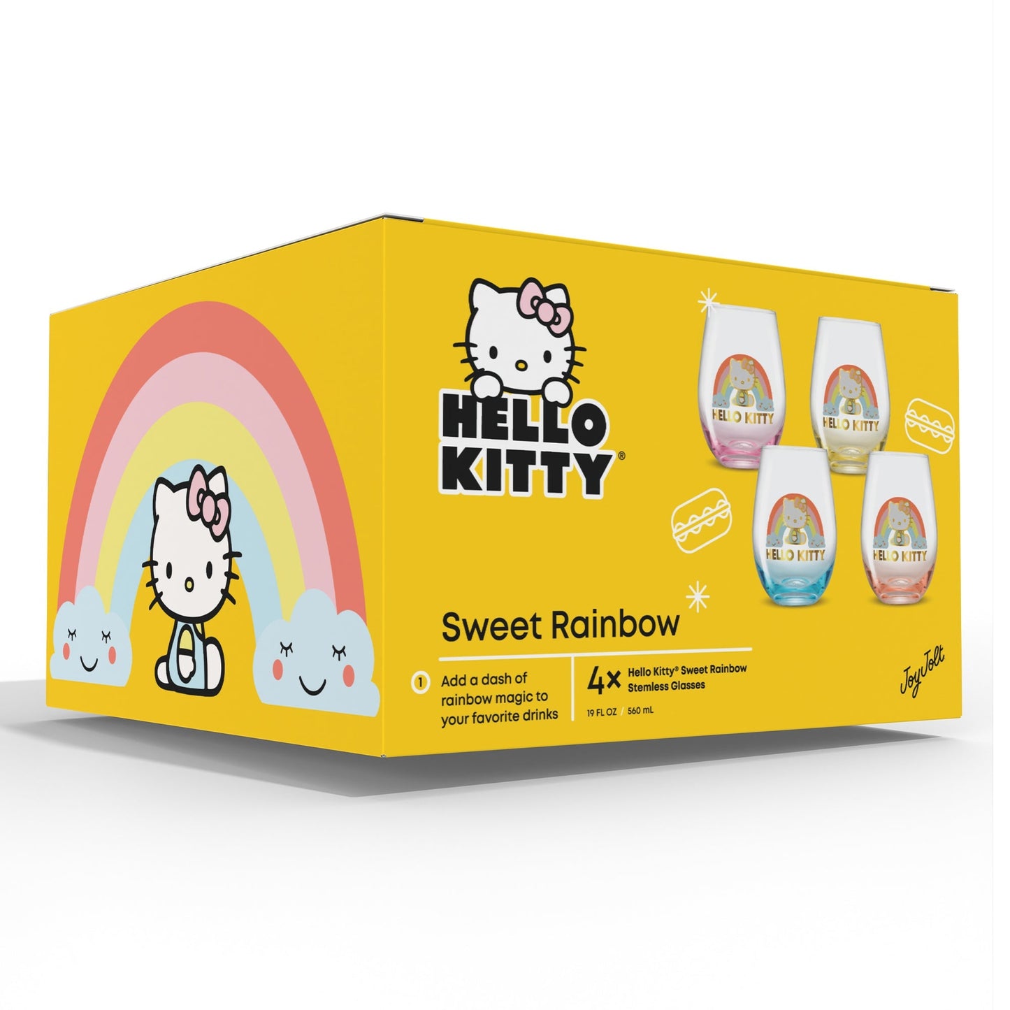 Hello Kitty Sweet Rainbow Stemless Glasses (Set of 4)