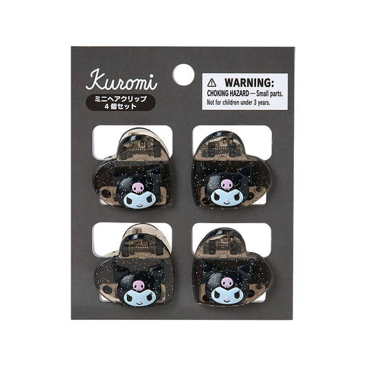 Kuromi 4-pc Mini Glitter Hair Clip Set