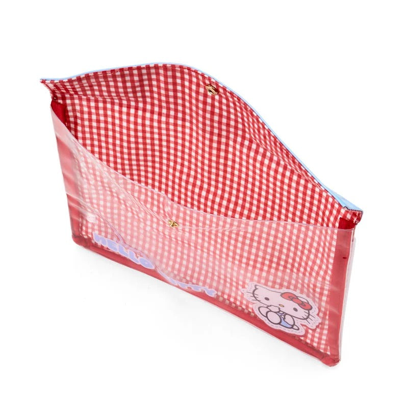 Hello Kitty Gingham Flat Pouch
