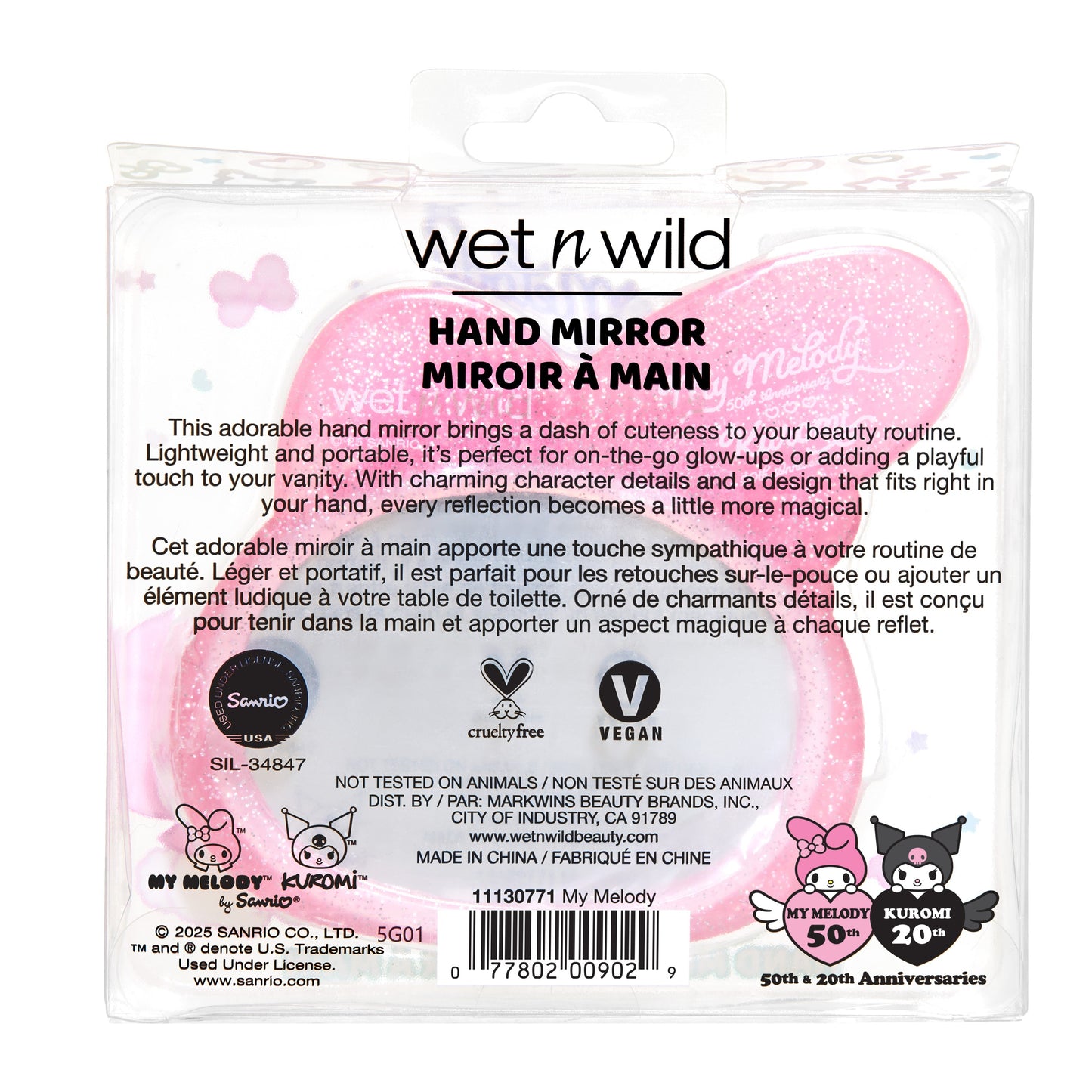 My Melody & Kuromi x Wet n Wild Hand Mirror (My Melody)
