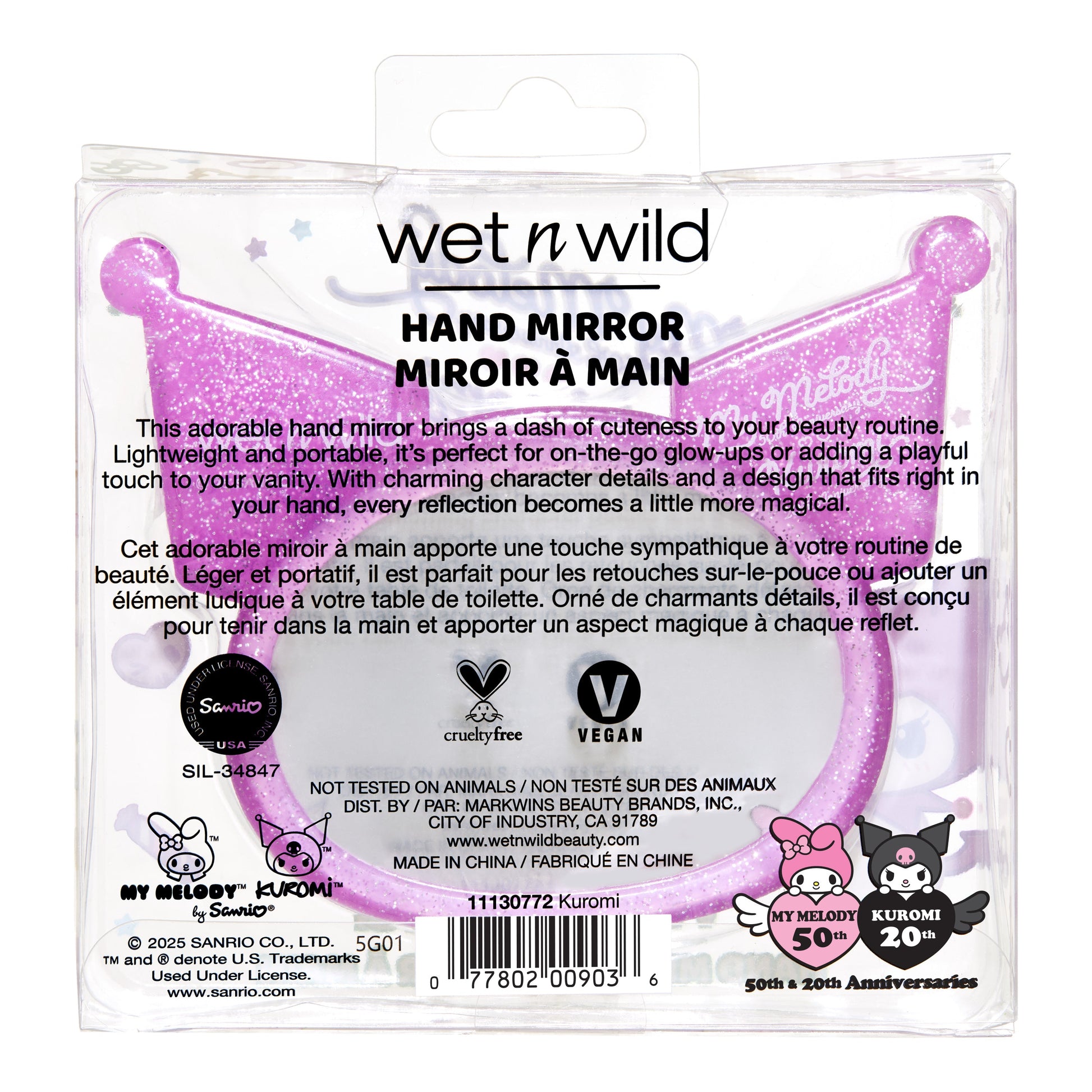 My Melody & Kuromi x Wet n Wild Hand Mirror (Kuromi)