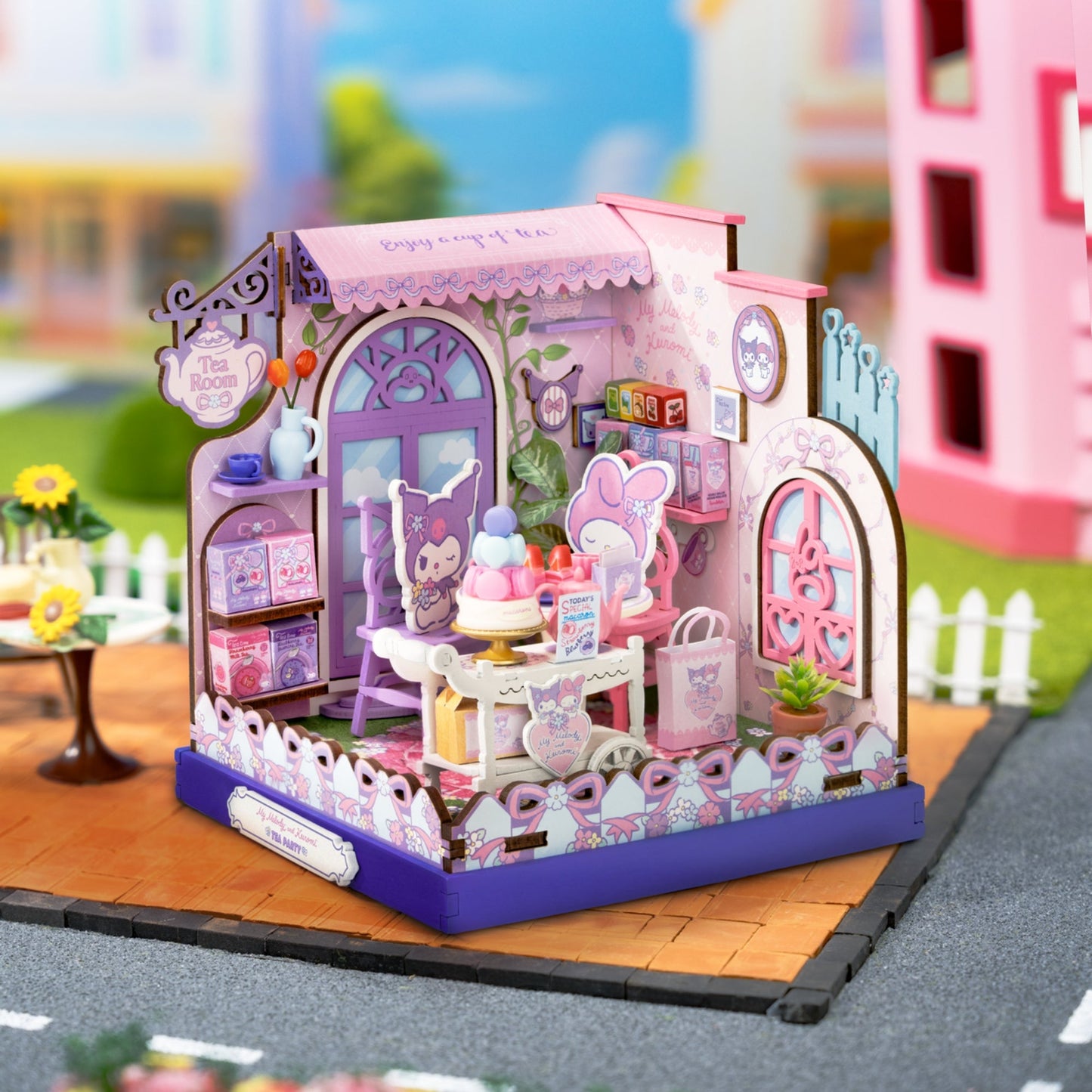My Melody & Kuromi Tea Party DIY Miniature House Kit