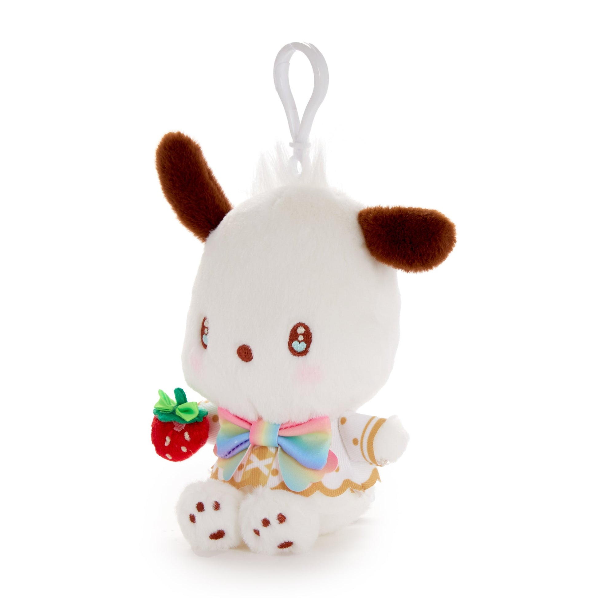 Pochacco Plush Mascot Clip (Strawberry Rainbow Series)
