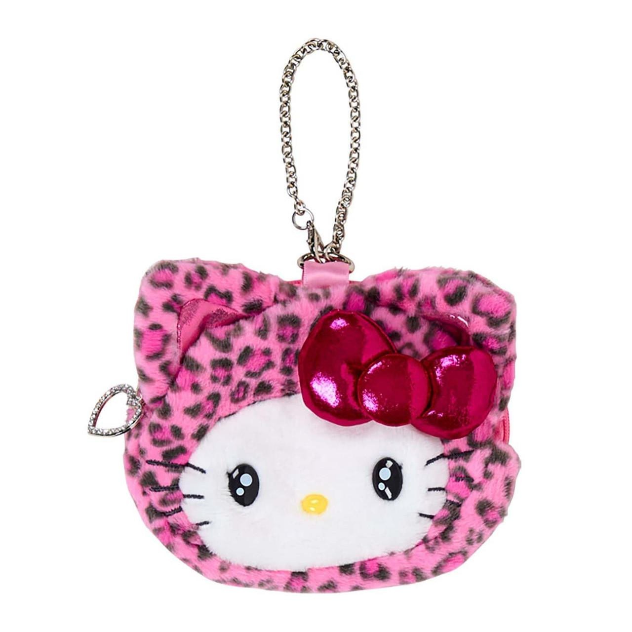 Hello Kitty Pink Plush Mini Pouch (Leopard Cat Series)