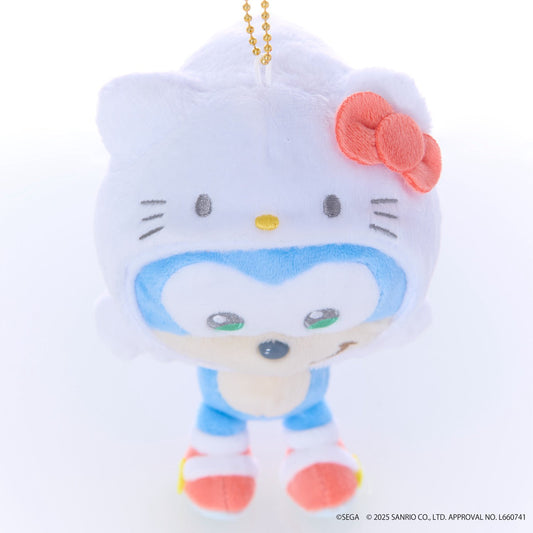 SONIC & FRIENDS x Hello Kitty and Friends Plush Mascot Keychain (Sonic x Hello Kitty)