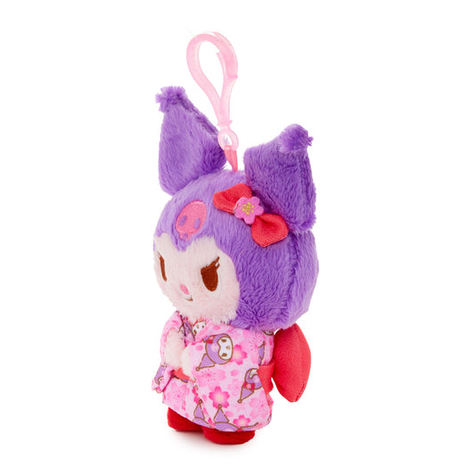 Kuromi Plush Mascot Clip (Spring Kimono Series)