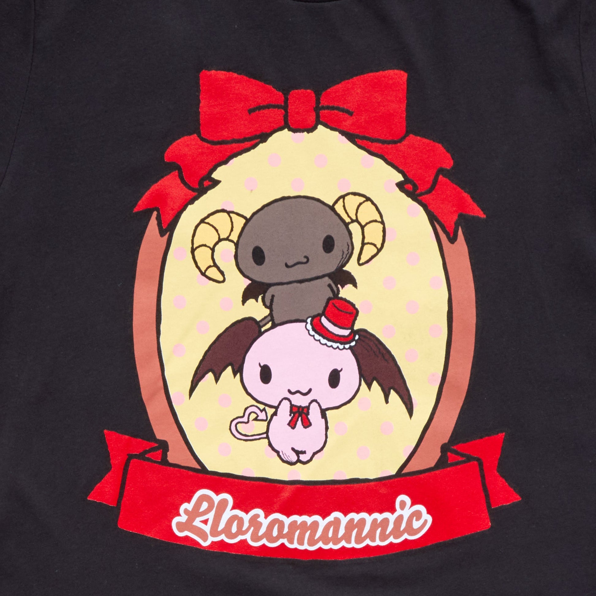 Lloromannic Adult Bows & Dots Tee (Charcoal)