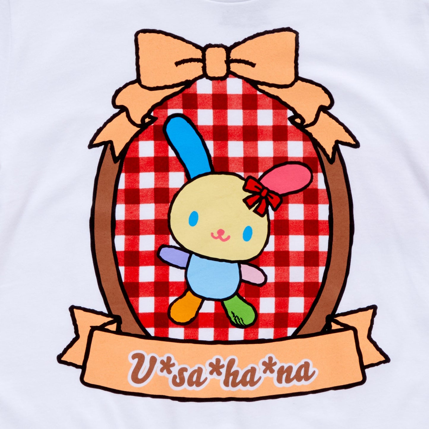 U*SA*HA*NA Adult Bow & Plaid Tee (White)