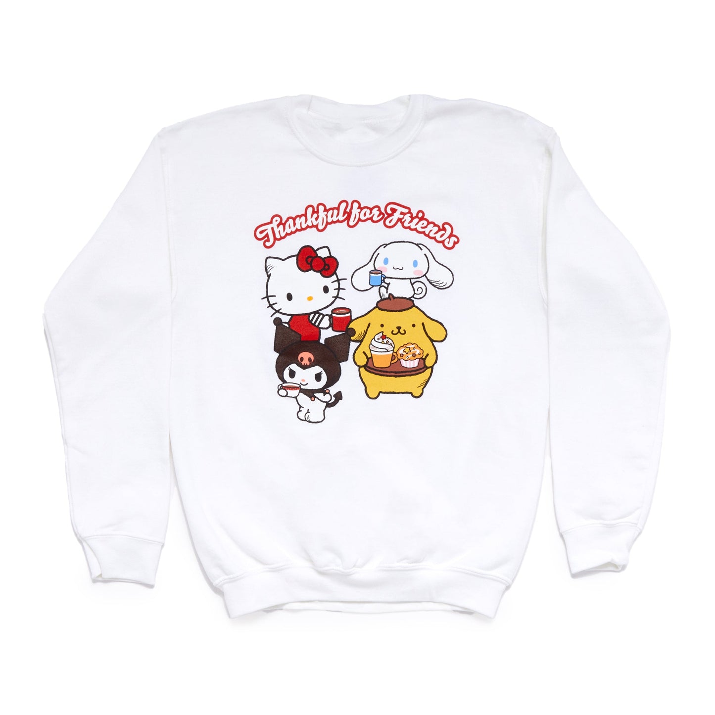 Hello Kitty and Friends Big Kids Thankful For Friends Crewneck (Ivory)