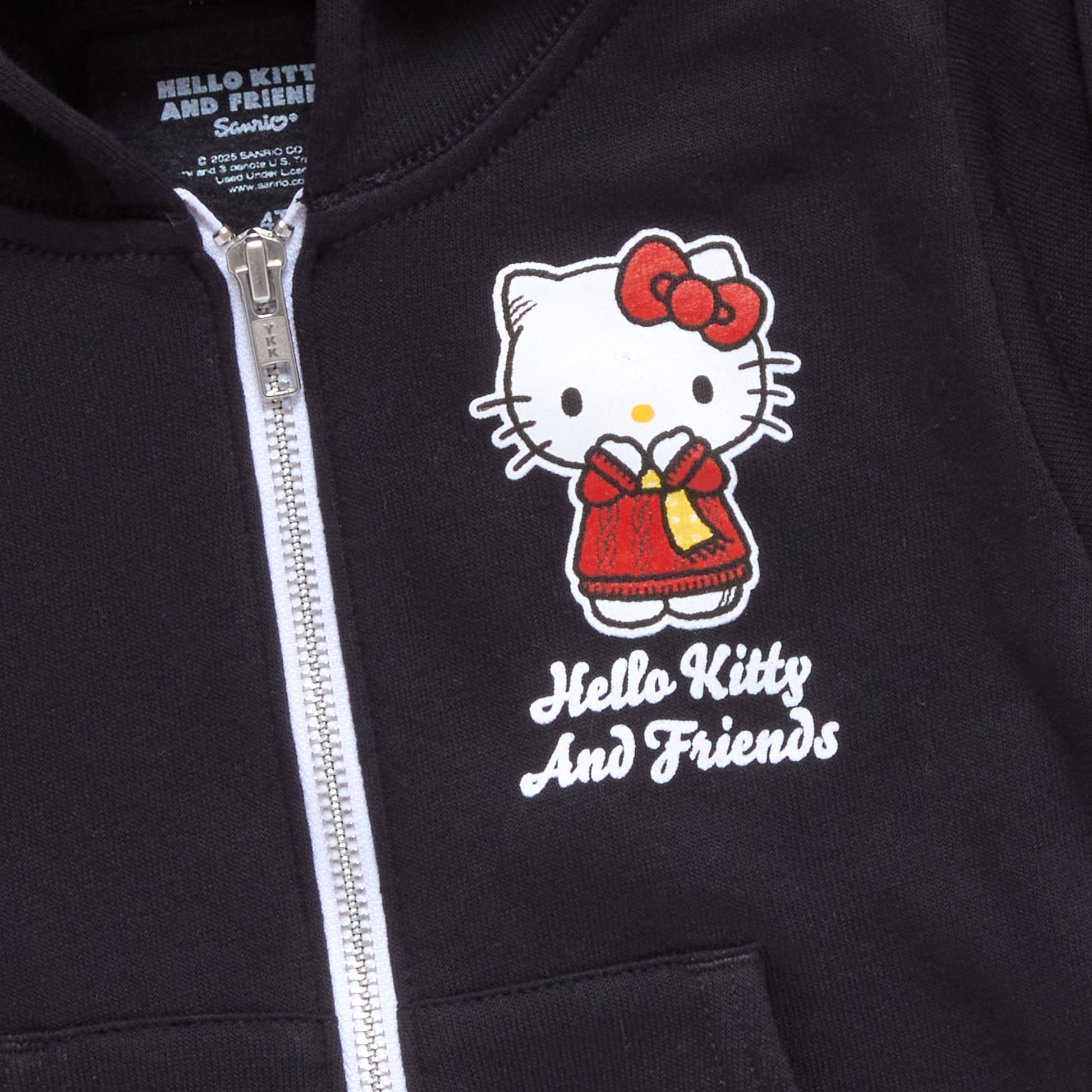 Hello Kitty and Friends Toddler Scarf Zip Hoodie (Black)
