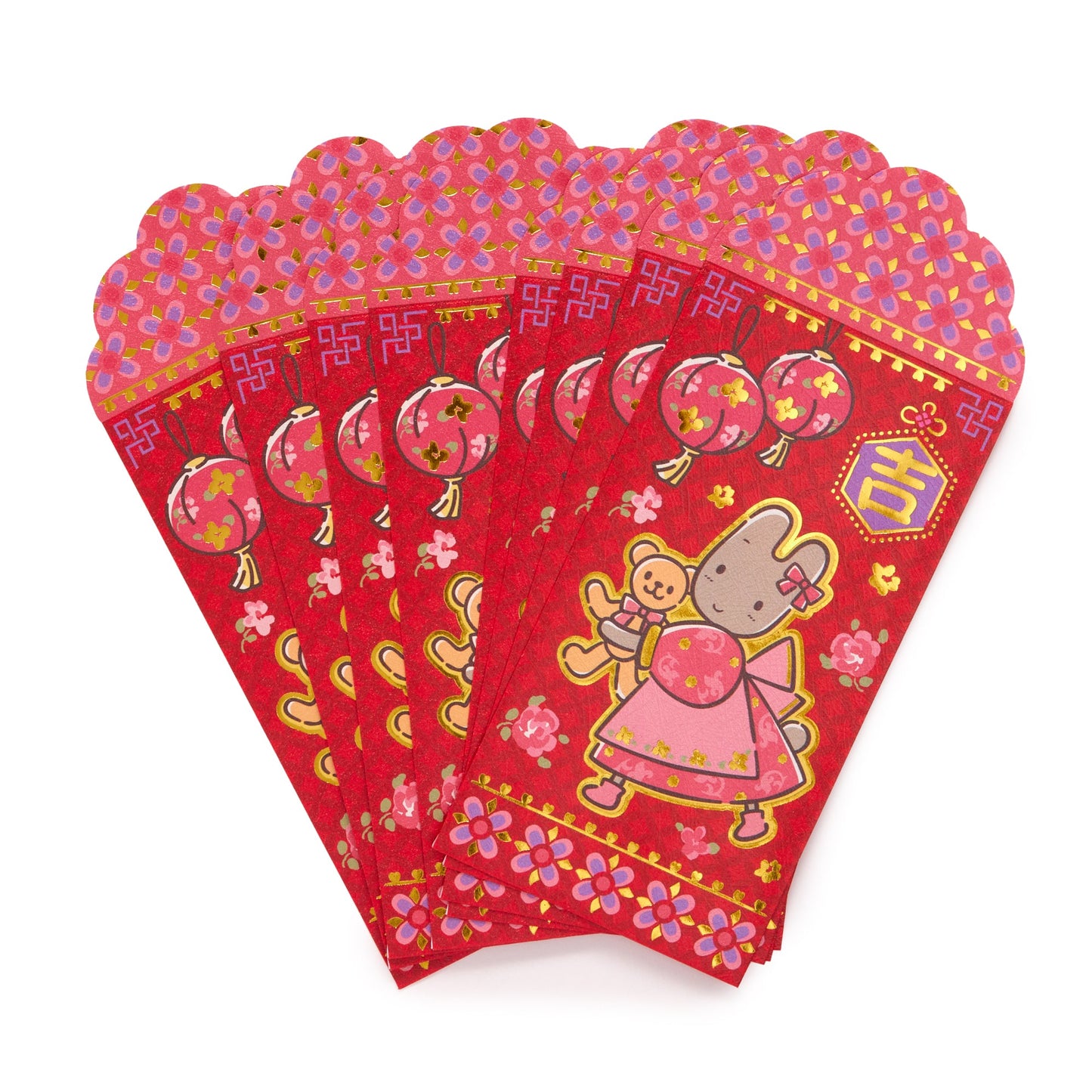 Marron Cream 8-pc Vertical Enclosure Envelopes (Red)