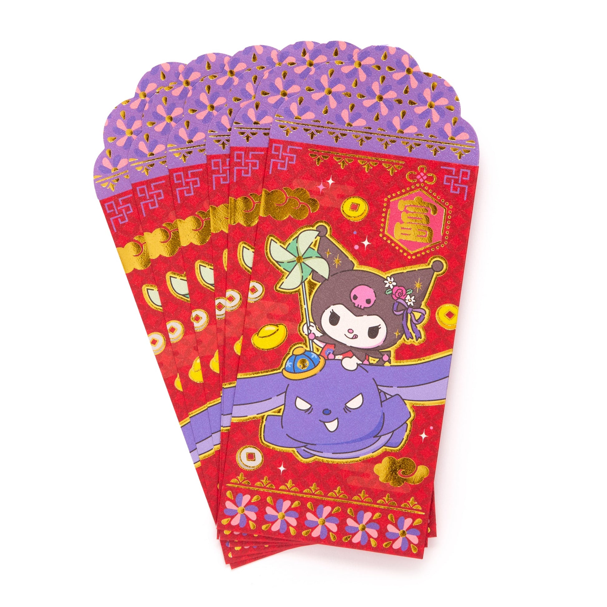 Kuromi 8-pc Vertical Enclosure Envelopes (Red)