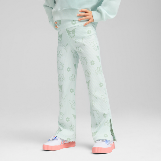 Hello Kitty and Friends x PUMA Kids Ribbed Flared Leggings (Peaceful Blue)