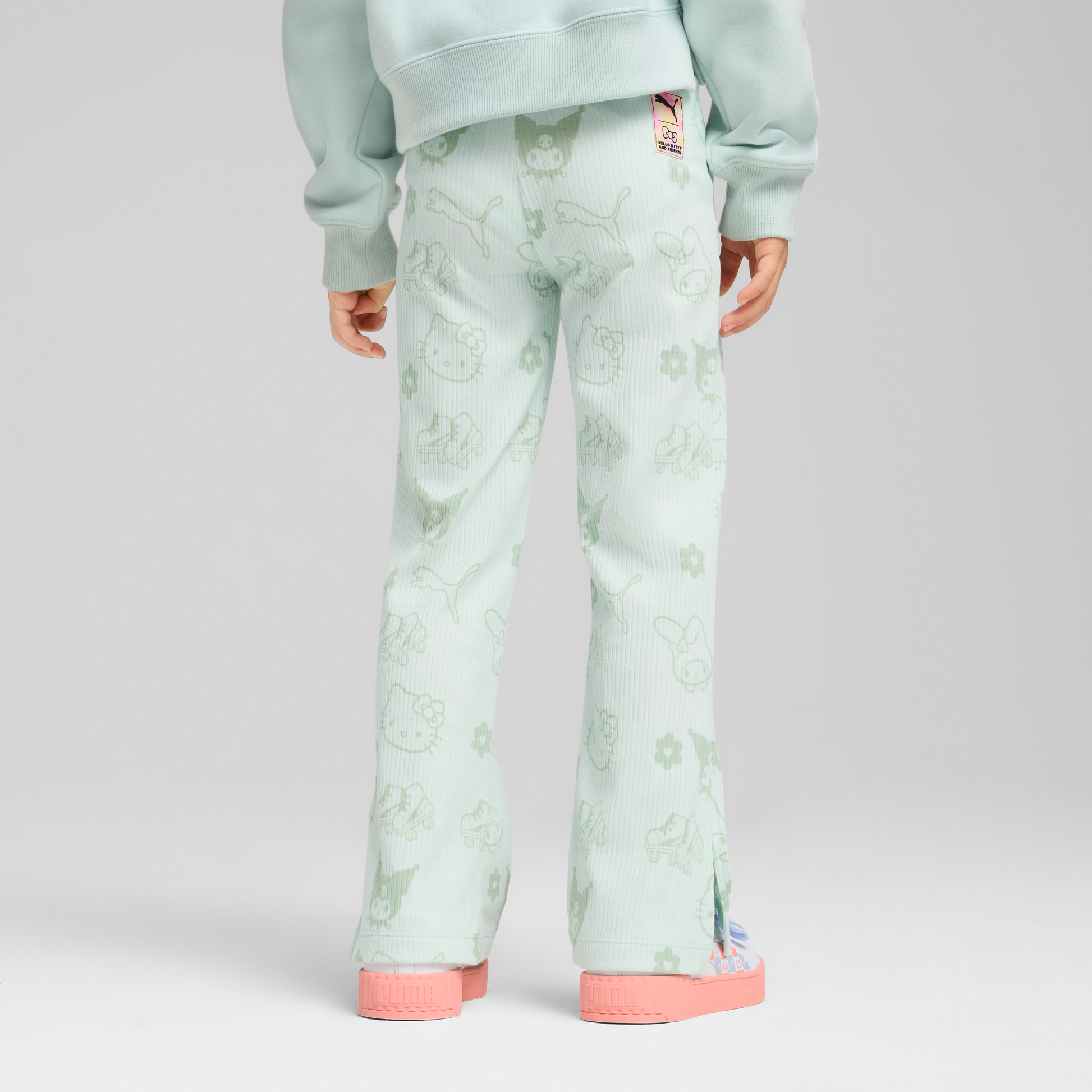 Hello Kitty and Friends x PUMA Kids Ribbed Flared Leggings (Peaceful Blue)