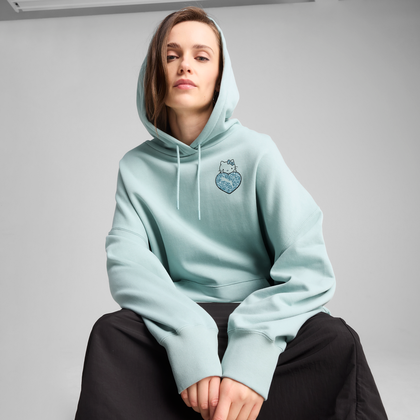 Hello Kitty x PUMA Graphic Oversized Hoodie (Modern Mint)