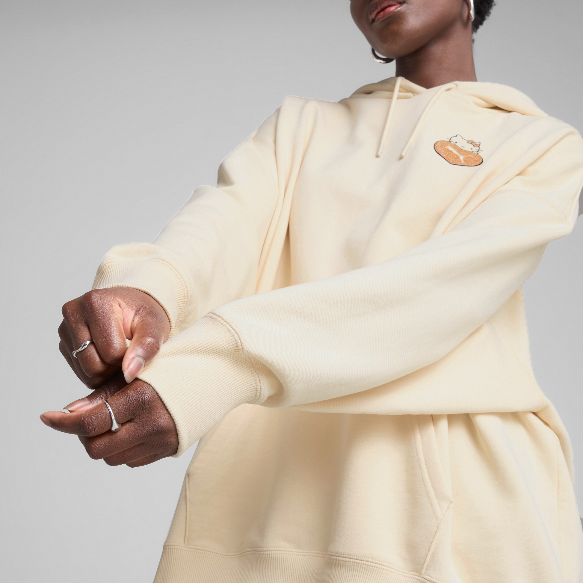 Hello Kitty x PUMA Graphic Oversized Hoodie (Alpine Snow)