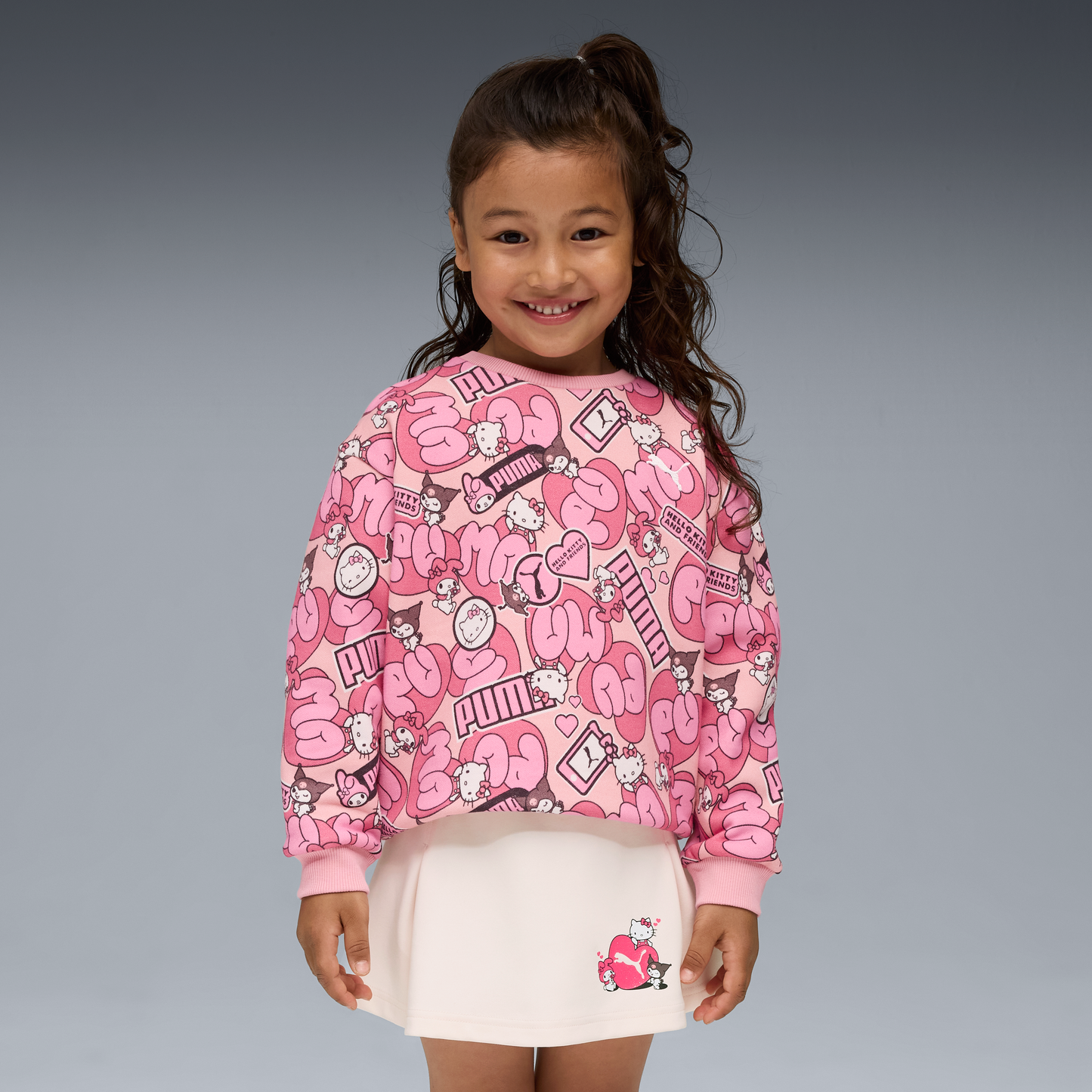 Hello Kitty and Friends x PUMA Kids Relaxed All-over Print Crewneck (Pinkscape)