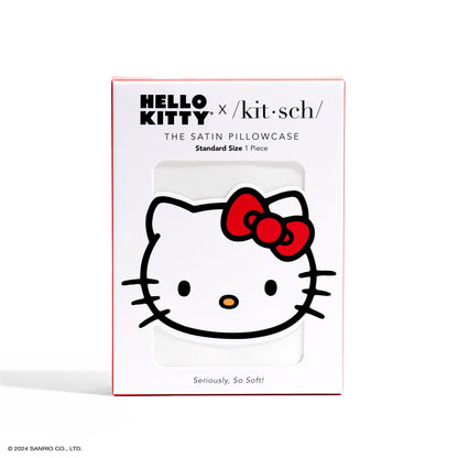 Hello Kitty x Kitsch Bow Pillowcase (Solid Ivory)