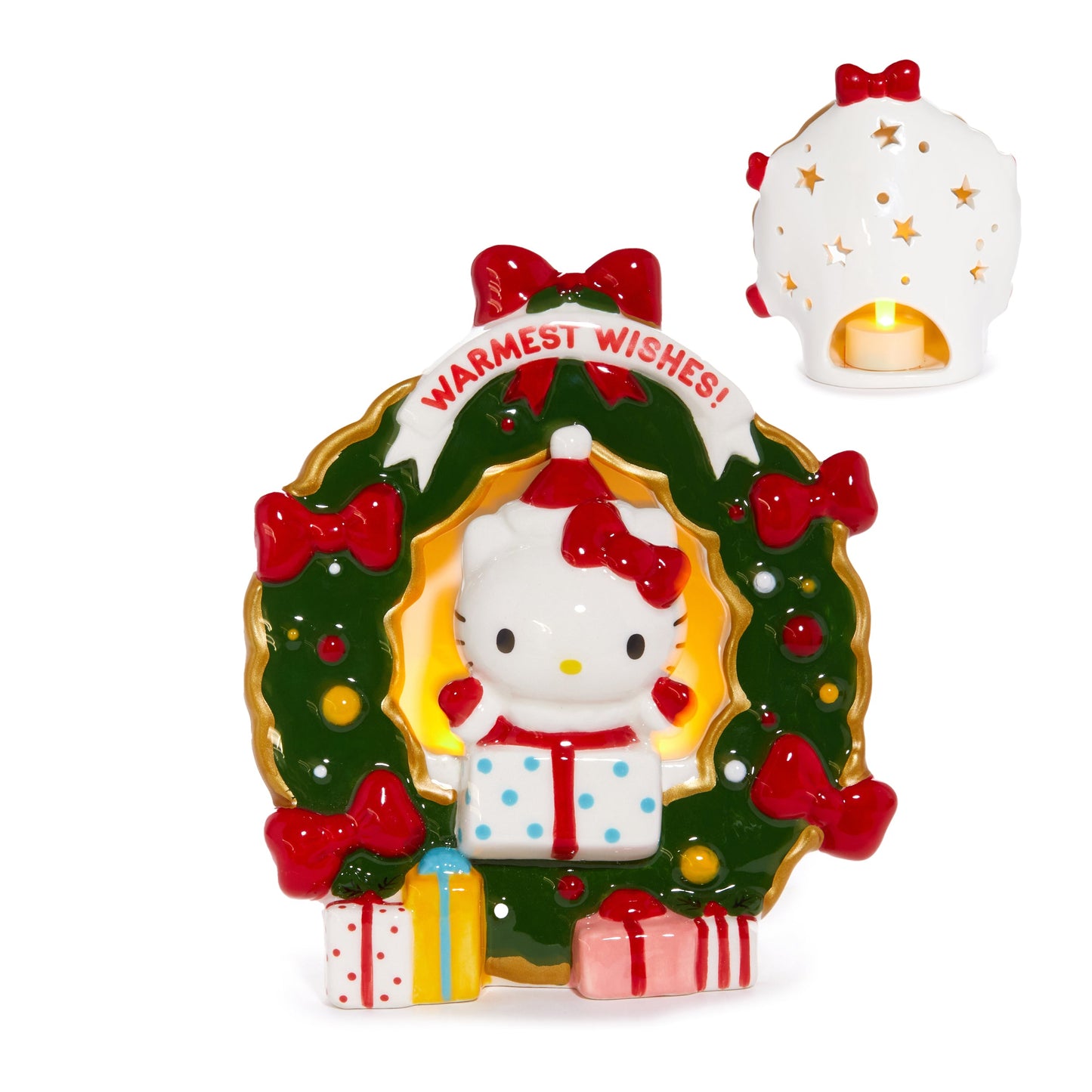 Hello Kitty Holiday Wreath Ceramic Tealight Holder