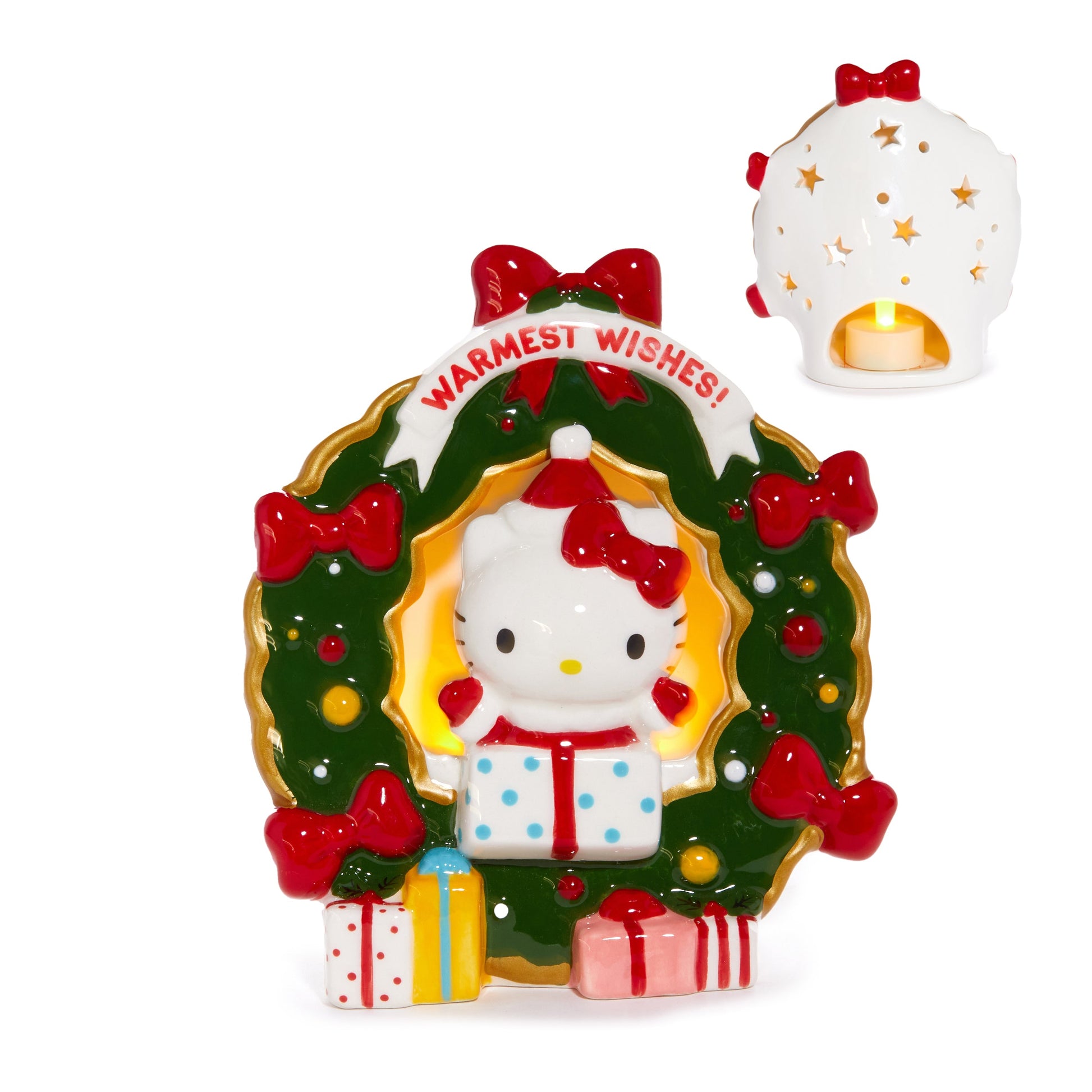 Hello Kitty Holiday Wreath Ceramic Tealight Holder