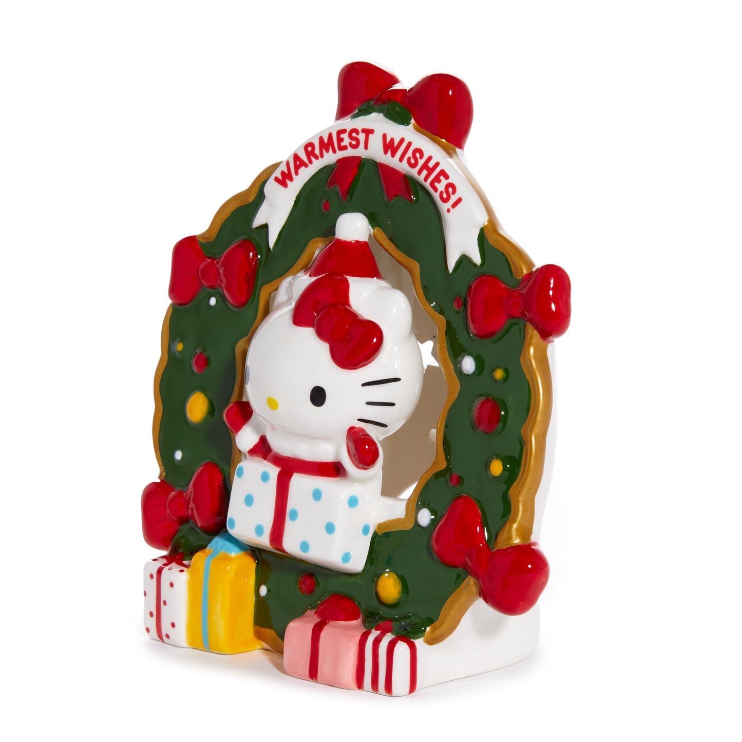 Hello Kitty Holiday Wreath Ceramic Tealight Holder