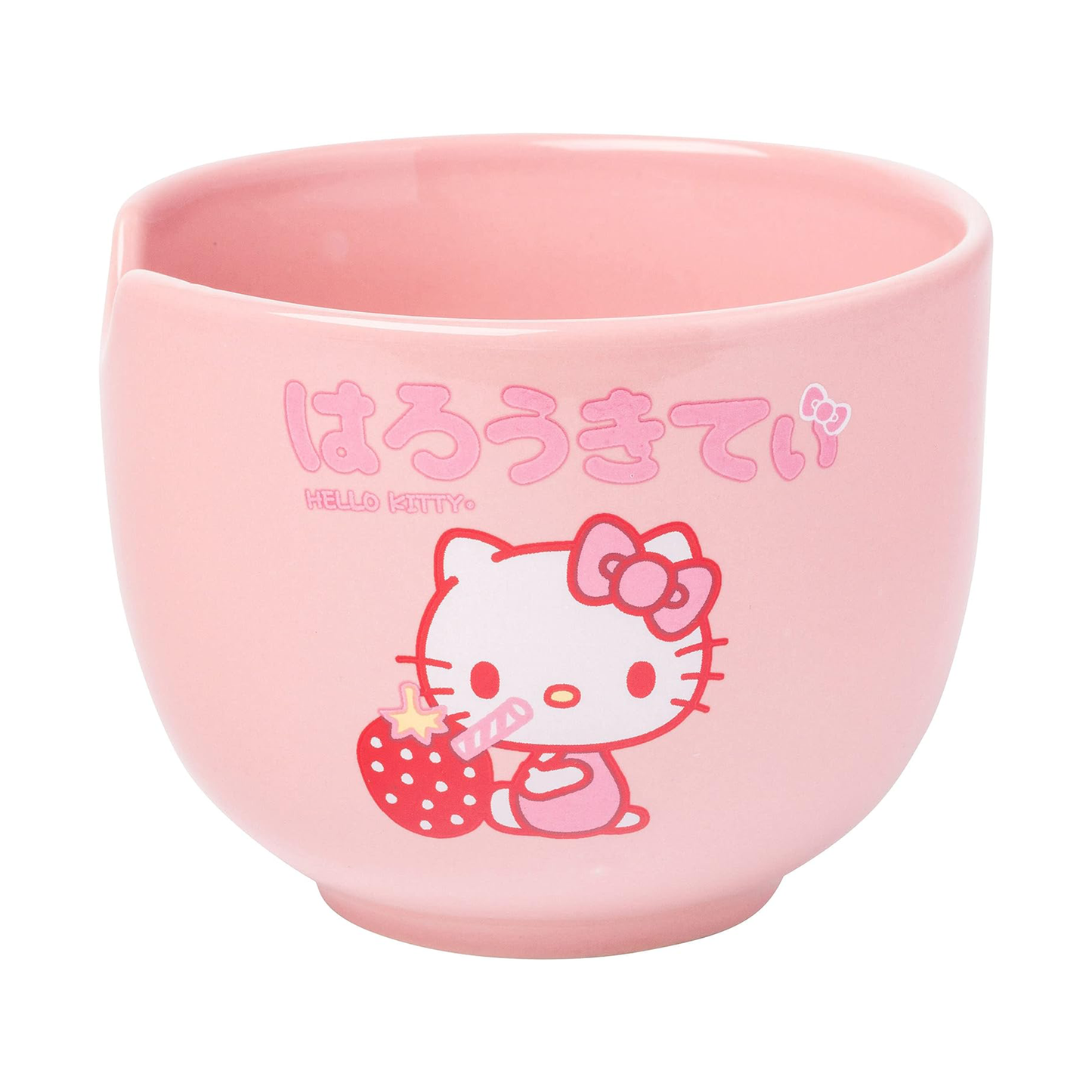 Hello Kitty Ceramic Ramen Bowl and Chopstick Set (Strawberry Milk)