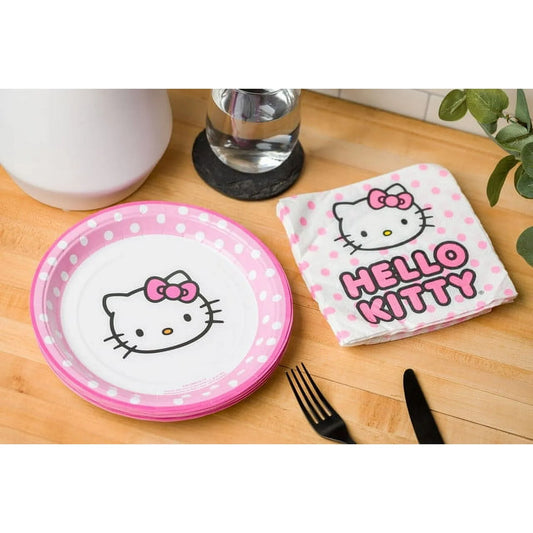 Hello Kitty Paper Napkin & Plate 32-pc Party Pack (Pink Dots)