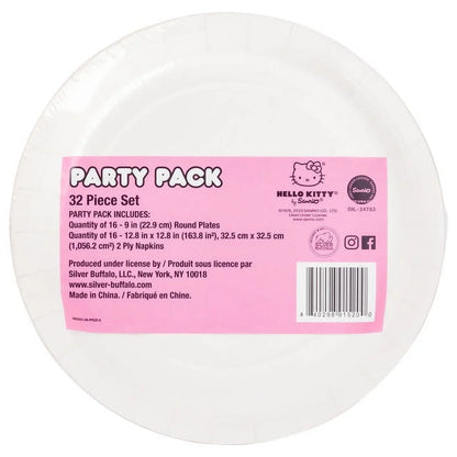 Hello Kitty Paper Napkin & Plate 32-pc Party Pack (Pink Dots)