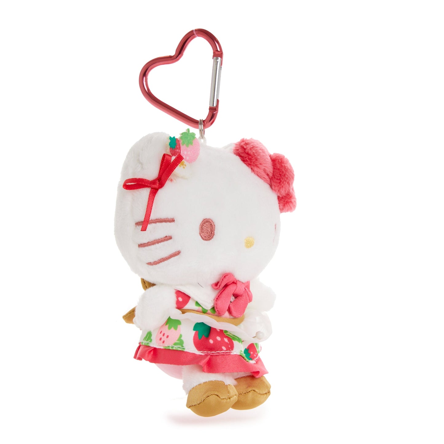 Hello Kitty Plush Mascot Keychain (Strawberry News 50th Anniversary)