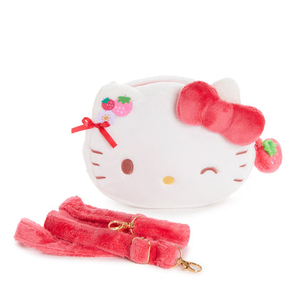 Hello Kitty Plush Crossbody Bag (Strawberry News 50th Anniversary)
