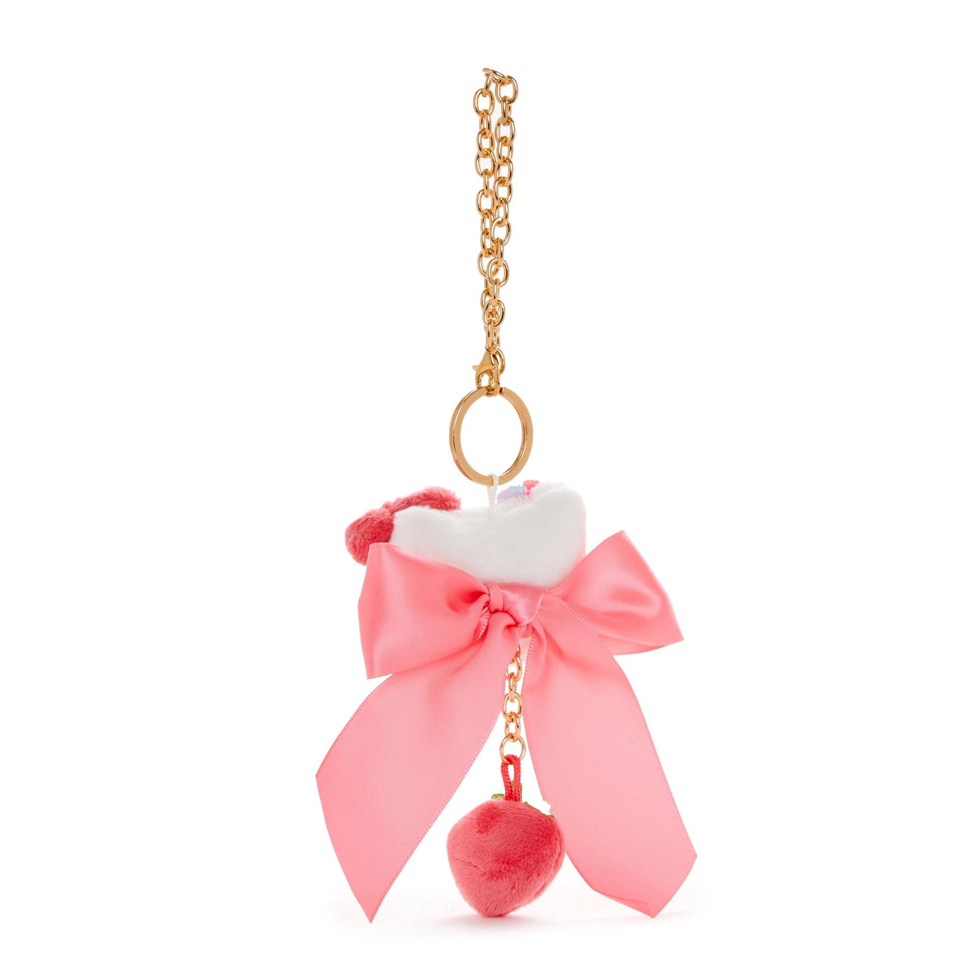 Hello Kitty Plush Bag Charm (Strawberry News 50th Anniversary)