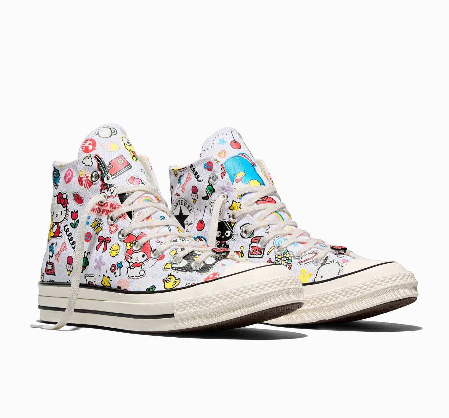 Converse x Hello Kitty and Friends Chuck 70 Hi-Top Stickers Sneaker (Adult - White)