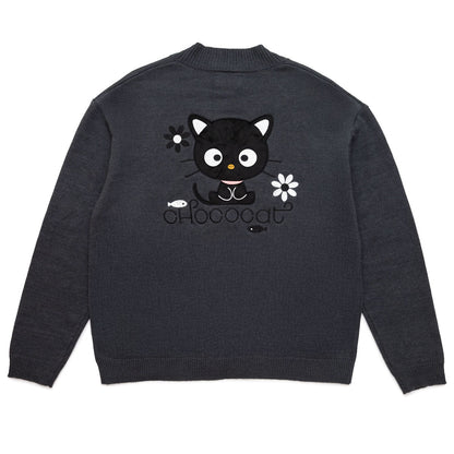 Chococat x JapanLA Flowers Embroidered Knit Cardigan