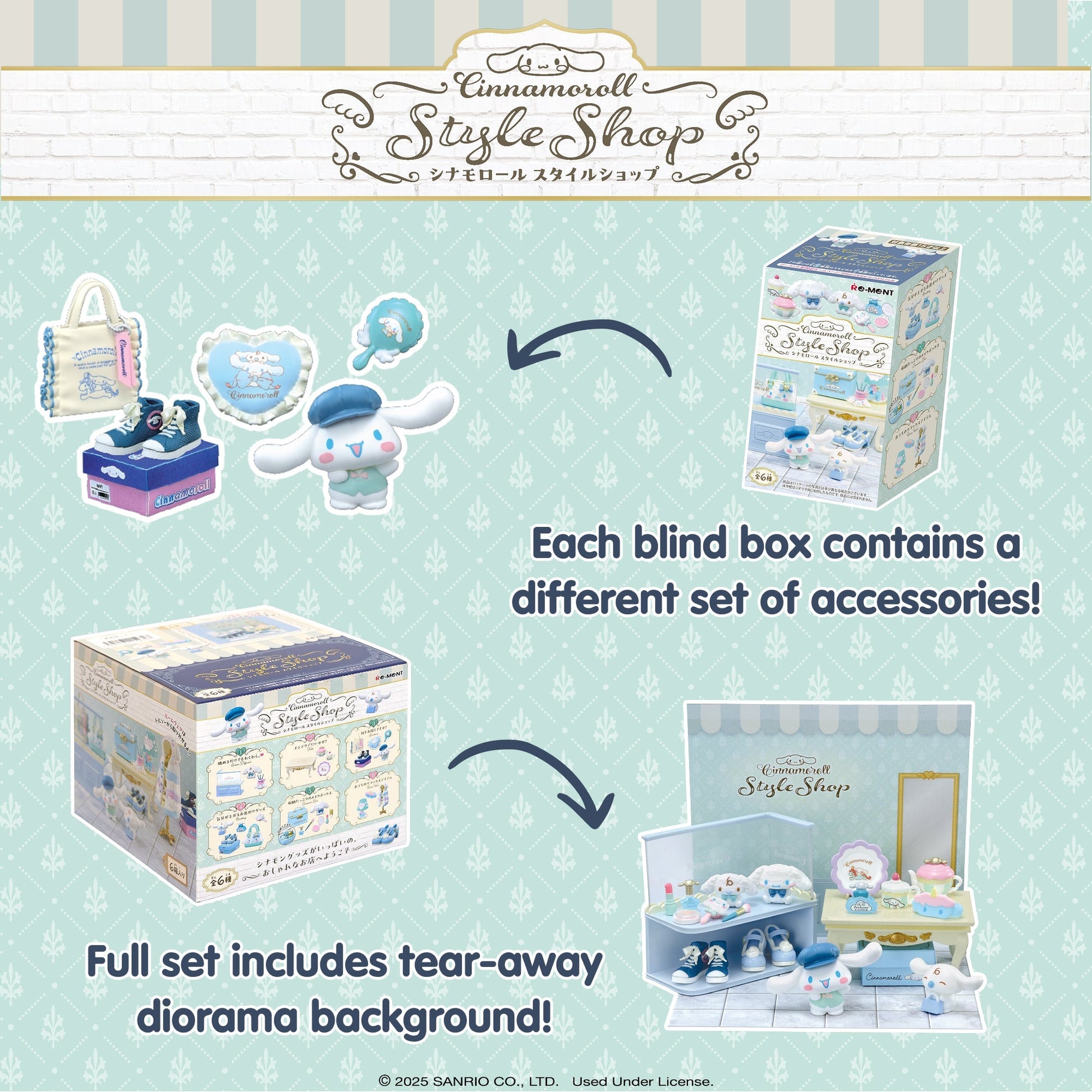 Re-Ment Cinnamoroll's Style Shop Blind Box Figure Set