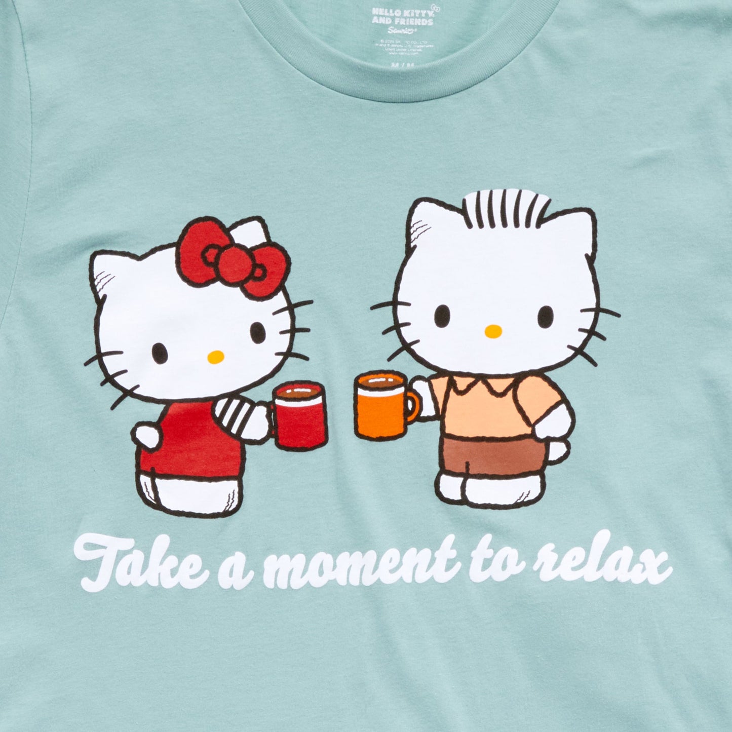 Hello Kitty & Dear Daniel Adult Take A Moment To Relax Tee (Light Green)