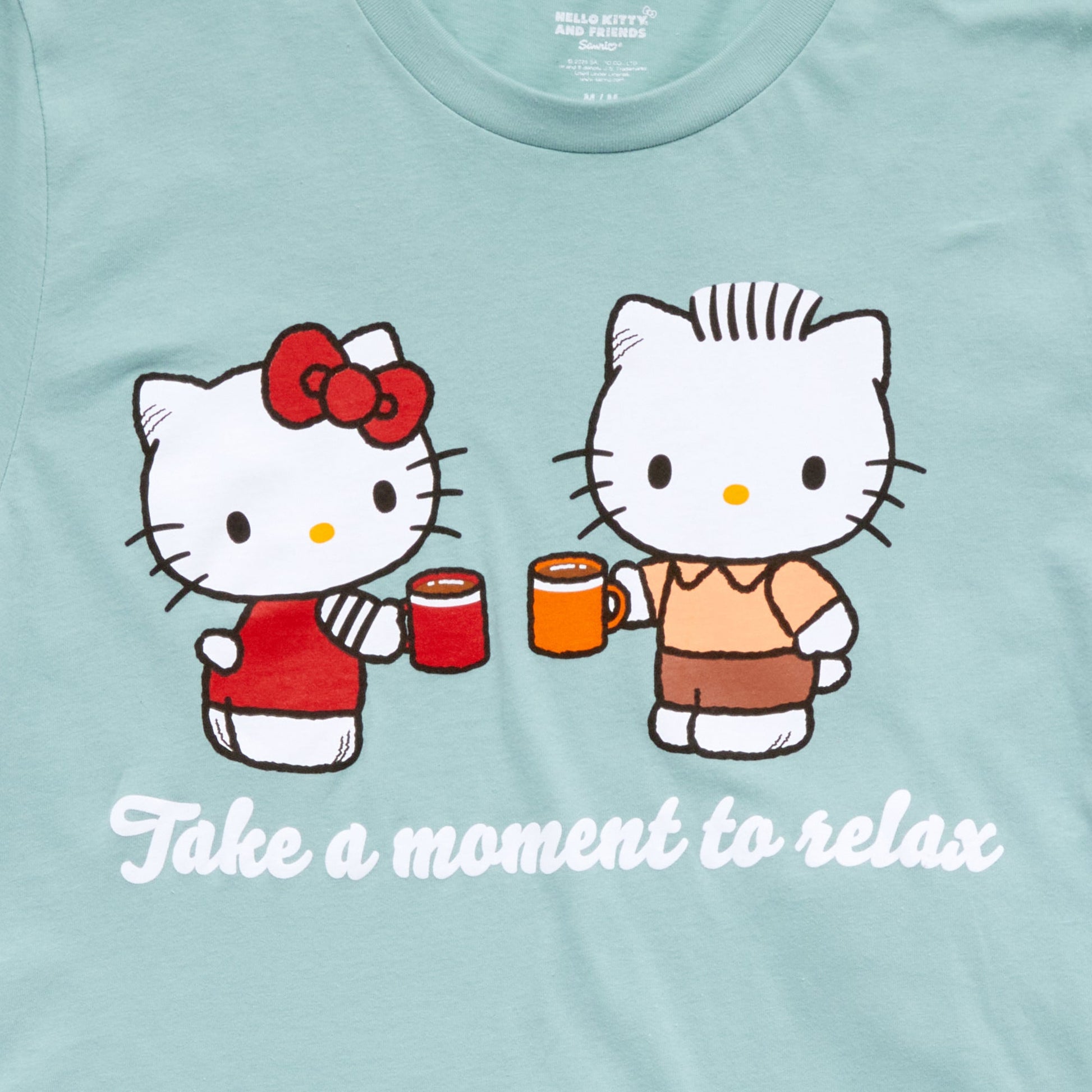 Hello Kitty & Dear Daniel Adult Take A Moment To Relax Tee (Light Green)