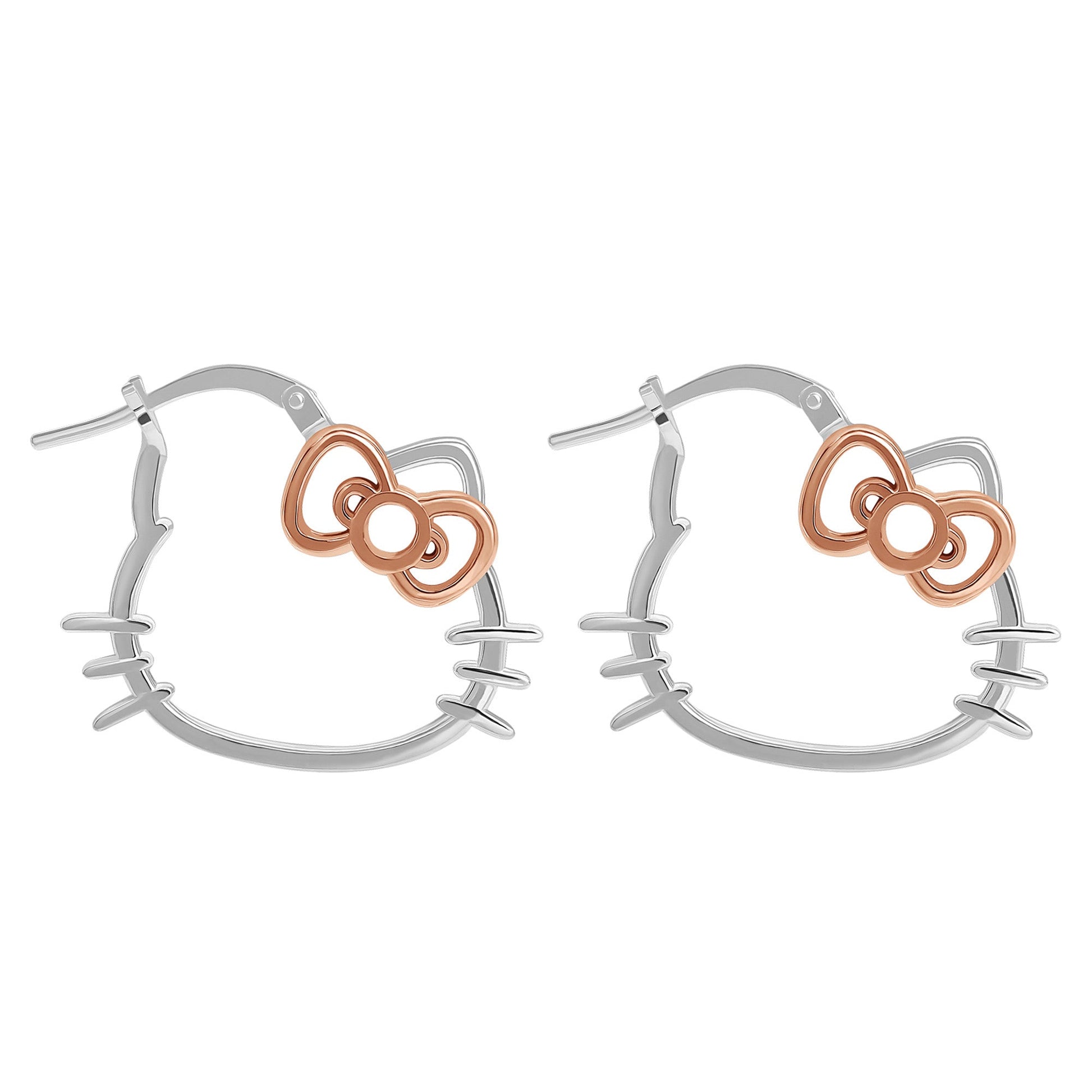 Hello Kitty Sterling Silver Hoop Earrings