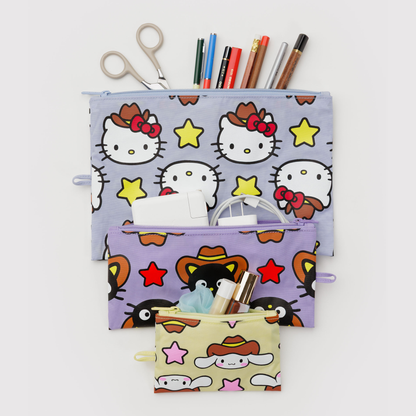 Hello Kitty and Friends x Baggu 3-pc Flat Pouch Set (Western)