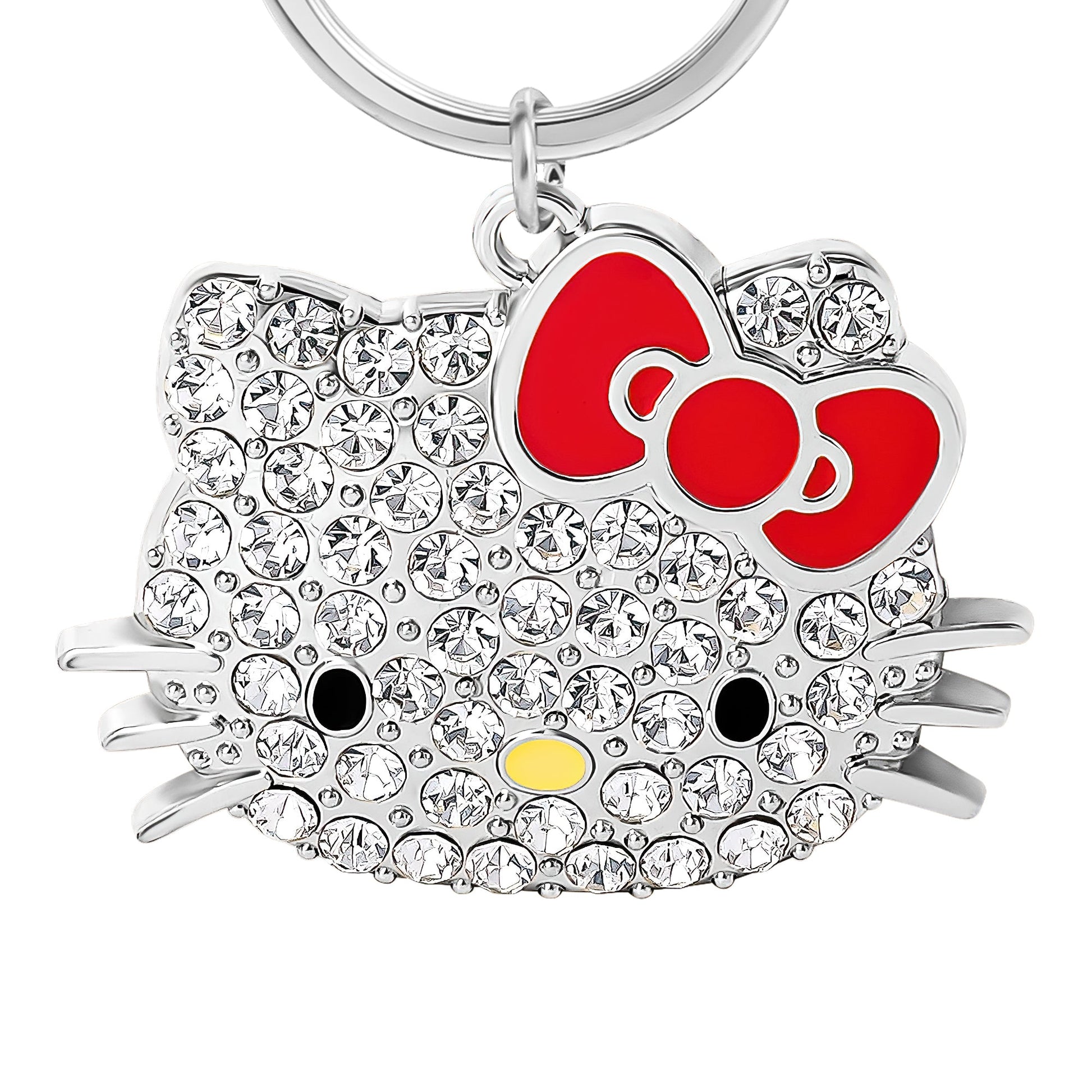 Hello Kitty Face Pave 3D Bling Keychain (Red)