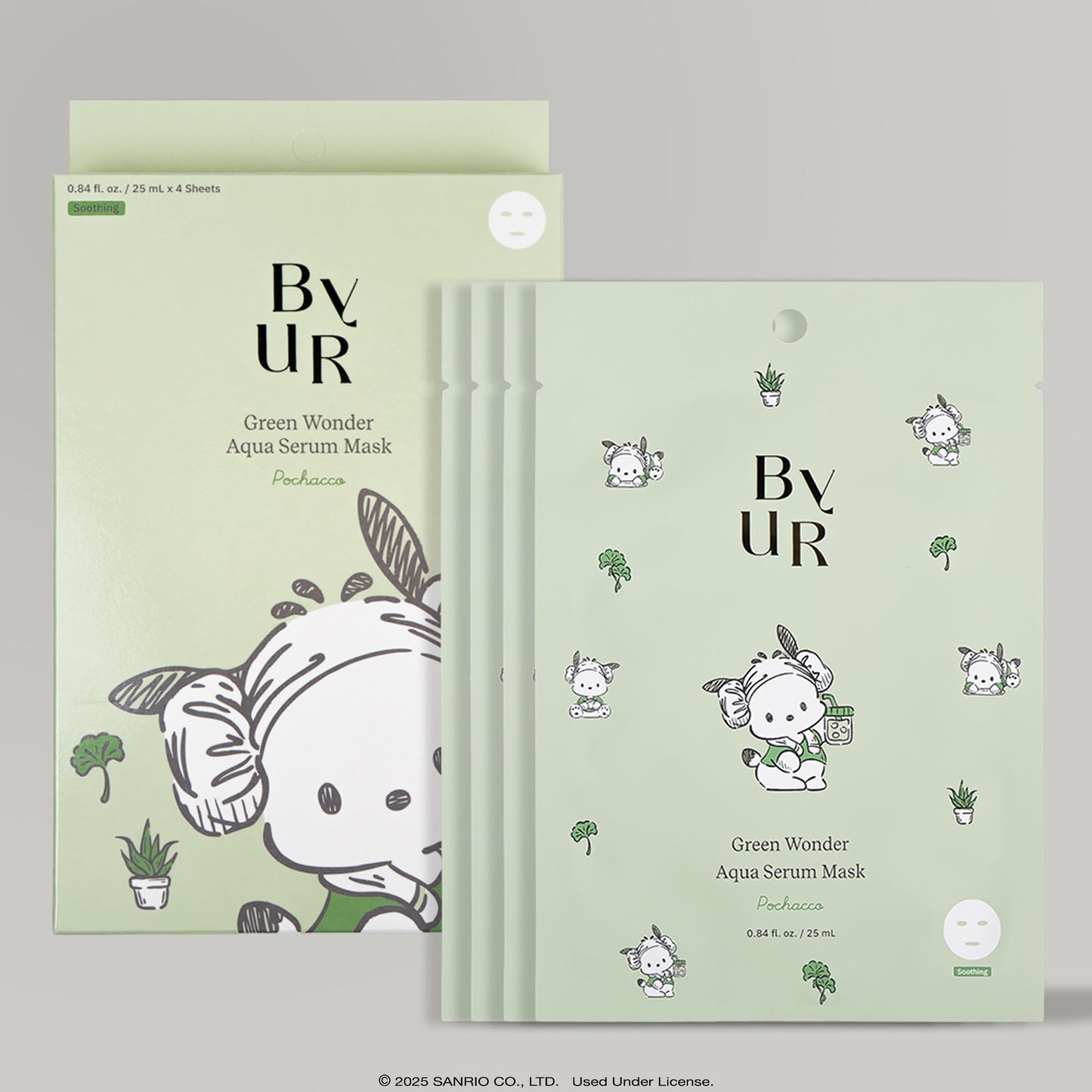 Pochacco x ByUR Green Wonder Aqua Serum Mask (Sanrio K-Spa Edition)