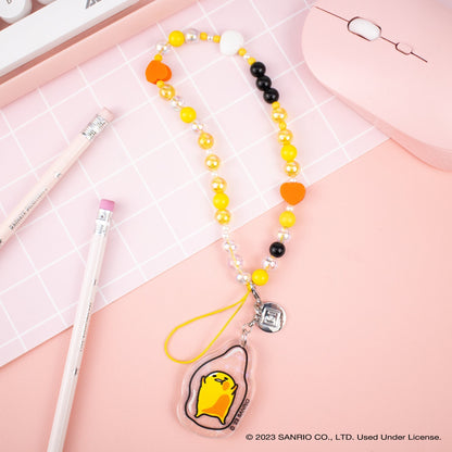 Gudetama Beaded Charm Mobile Phone Wrist Strap