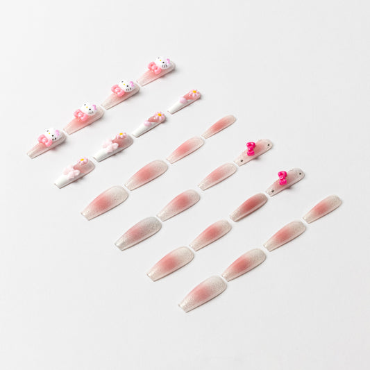 Hello Kitty x 3H Nails 3D Press-On Nails (Long)