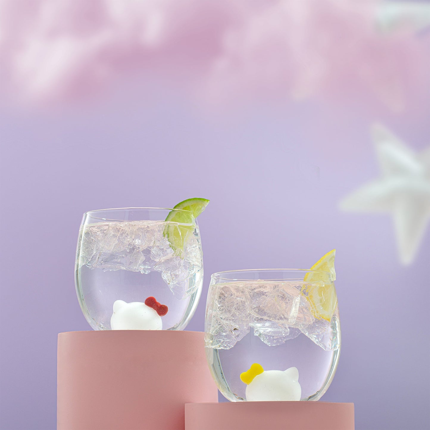 Hello Kitty and Mimmy 3D Icon Short Drinking Glasses (Set of 2)