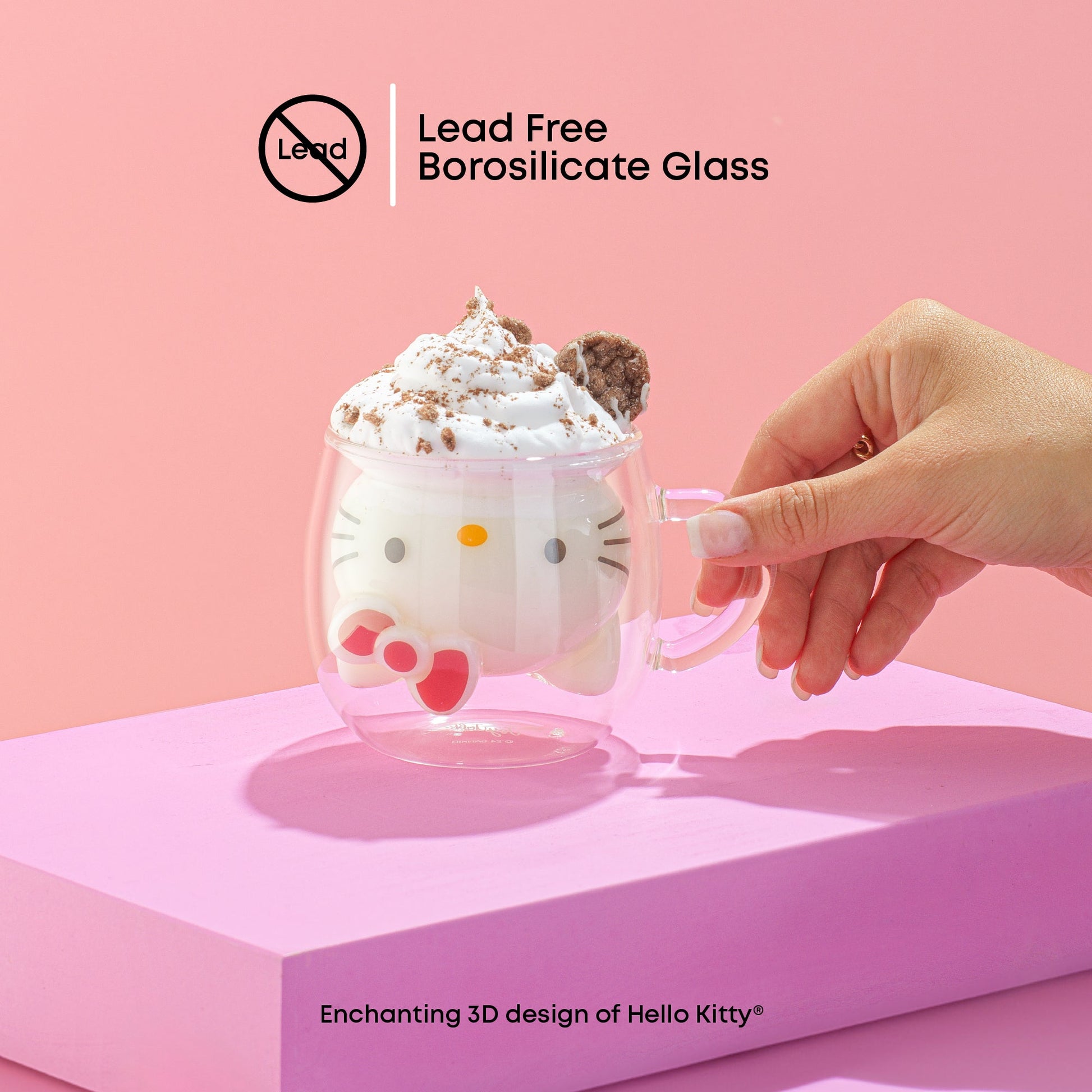 Hello Kitty 3D Double Wall Espresso Glass