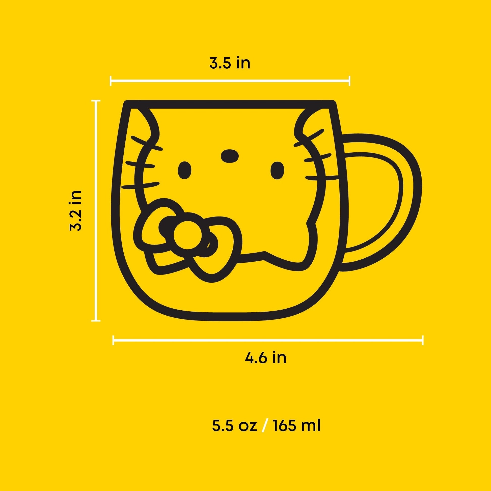 Hello Kitty 3D Double Wall Espresso Glass
