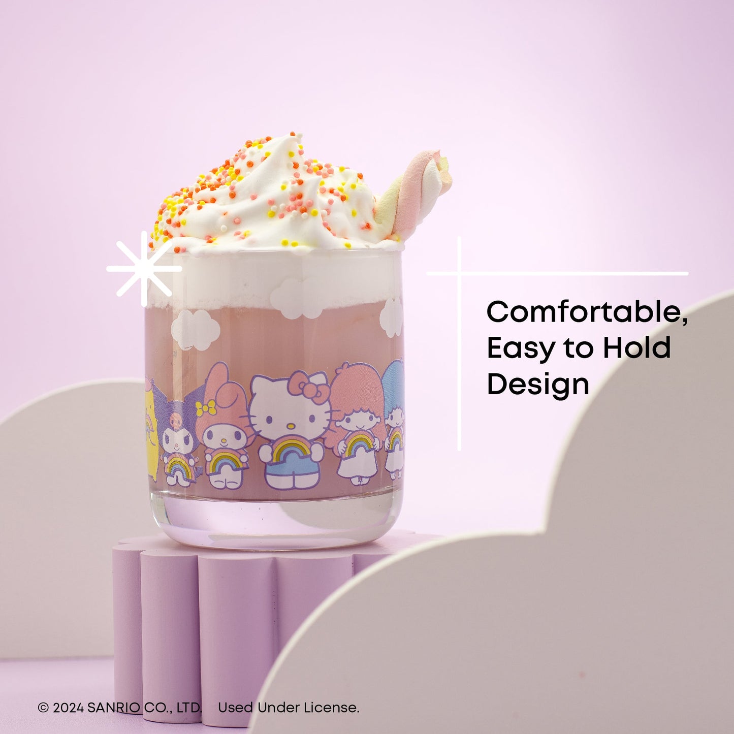 Hello Kitty and Friends Rainbow Short Drinking Glasses (Set of 4)