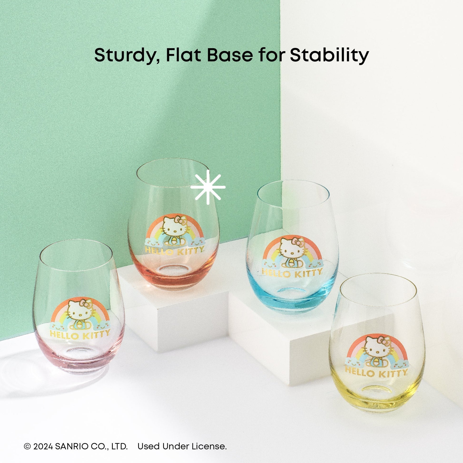 Hello Kitty Sweet Rainbow Stemless Glasses (Set of 4)
